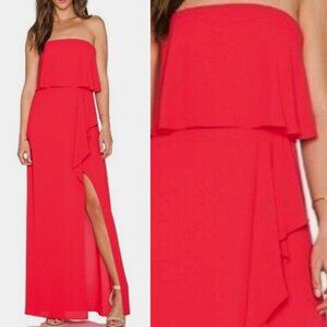 NWT Bcbg Maxazria Felicity Strapless Slit Dress Gown Lipstick Red size 2